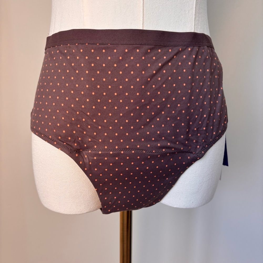 Thinx Brown Hiphugger with Orange Dots